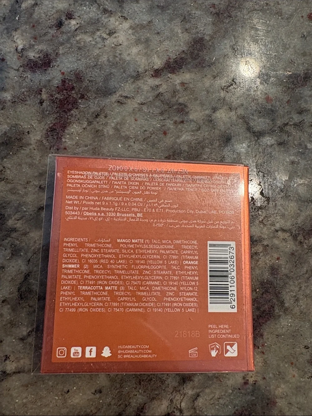 HUDA BEAUTY Topaz Obsessions Eyeshadow Palette - Copper Bronze Orange